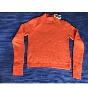 INTERMIX $225 EVIE MOCK NECK CROPPED SWEATER WOOL BLEND NEW SIZE S